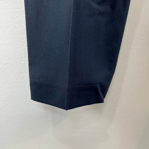 THEORY Navy Blue Trouser Dress Pants Pleated Skinny Leg Pockets Career Size 0 - Picture 3 of 6